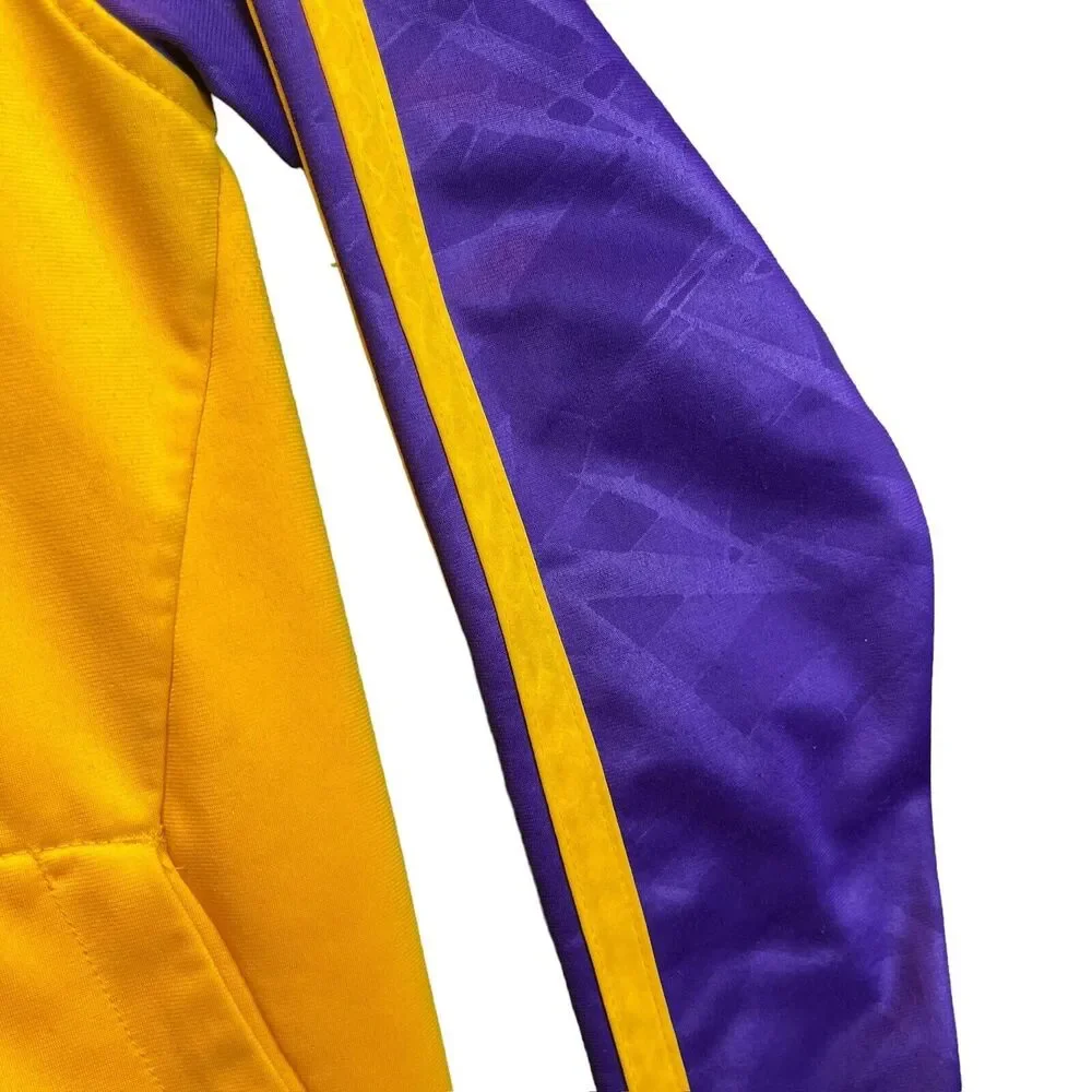 2013 Adidas Los Angeles Lakers Gold Pre Game Warm up Jacket Youth Teen XL Kobe - Picture 3 of 11